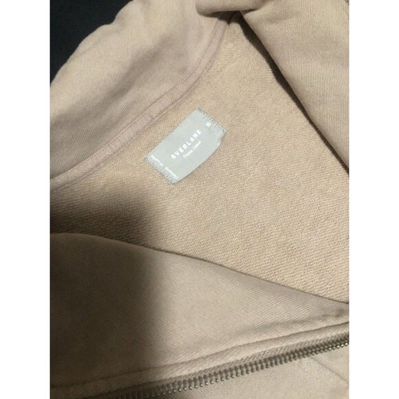 Everlane Sweatshirt Womens XL Beige Organic Cotton 1/4 Quarter Zip Sweater - Picture 3 of 5